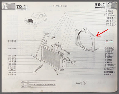 Cadre radiateur – Renault 5 – OEM 7700532940 – NOS