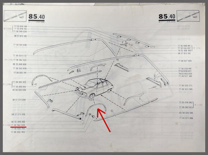 Dessus d'aile avant gauche – Renault 16 – OEM 7700562024 – NOS
