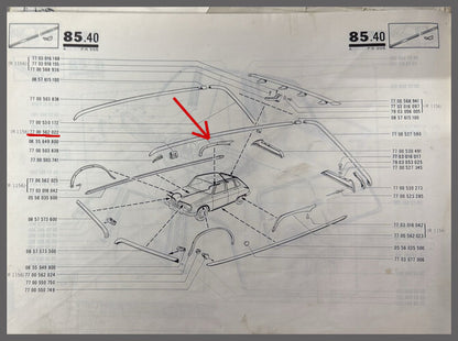 Bord supérieur d'aile arrière droite – Renault 16 – OEM 7700560022 – NOS