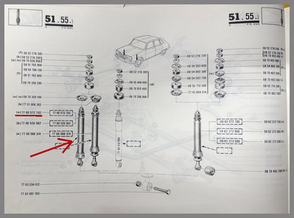 Amortisseurs avant – Renault 16 – OEM 7700572702 – NOS