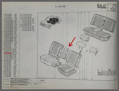 Armleuning voorzijde links – Renault 16 – OEM 7701551164