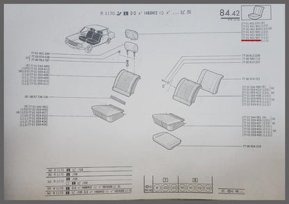 Housse appuie-tête – Renault 12 – Renault 14 - OEM 7701401906 – NOS