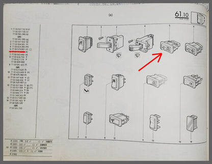 Interrupteur d'essuie-glace arrière – Renault 4 – Renault 5 – OEM 7700579997 – NOS