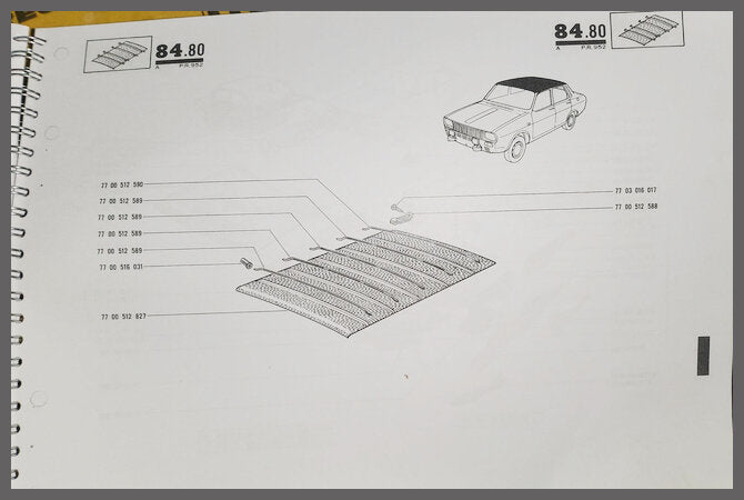 Headliner - Renault 12 - OEM 7700512827