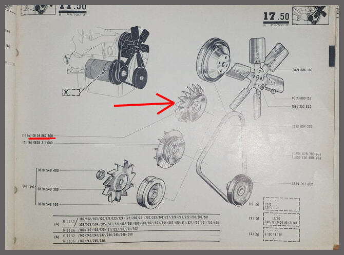 Poulie d'arbre à cames – Renault 8 – Renault 10 - OEM 0854887700 - 7701006407 – NOS
