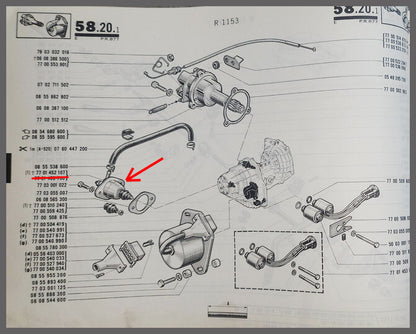 Vacuüm klep automaatbak – Renault 16 TL, TS – OEM 7701452107 – NOS