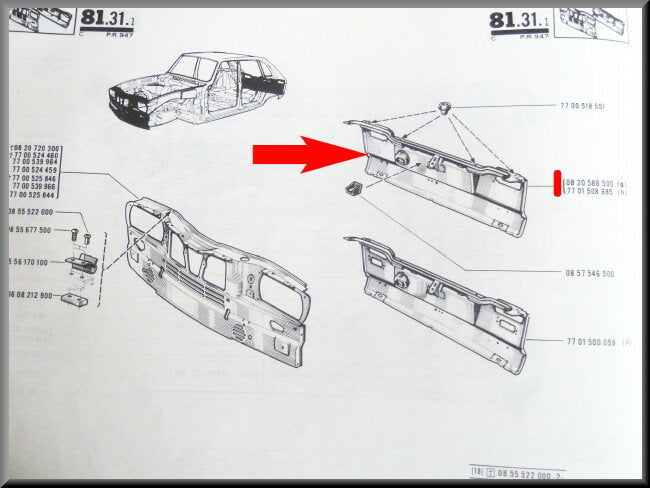 Achterpaneel linker deel – Renault 16 > 1970 – OEM 7701508685B – NOS