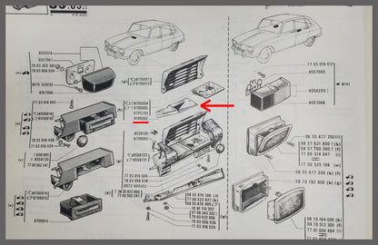Asbak binnenzijde – Renault 16 (1150) – OEM 0870505200 – NOS