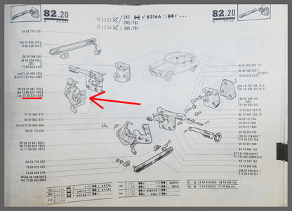 Slot bevestingingsplaat achterzijde rechts – Renault 16 – OEM 7700521168 – NOS