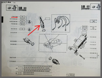 Bougie – Renault 16 L-TL – OEM 7700571636