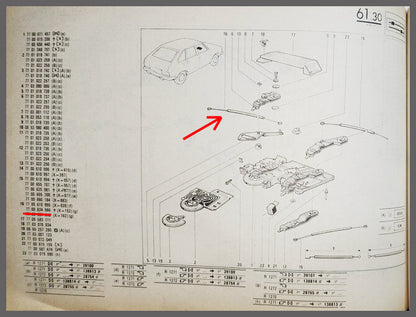 Câble de ventilation – Renault 20 – Renault 30 - OEM 7700634556