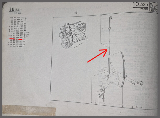 Jauge à huile – Renault 5 – OEM 7700668336 – NOS