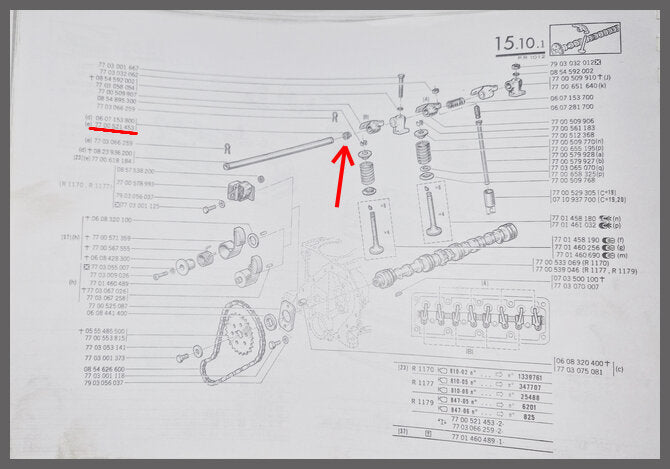 Ressort d'arbre de culbuteurs – Renault 12 – OEM 7700521453