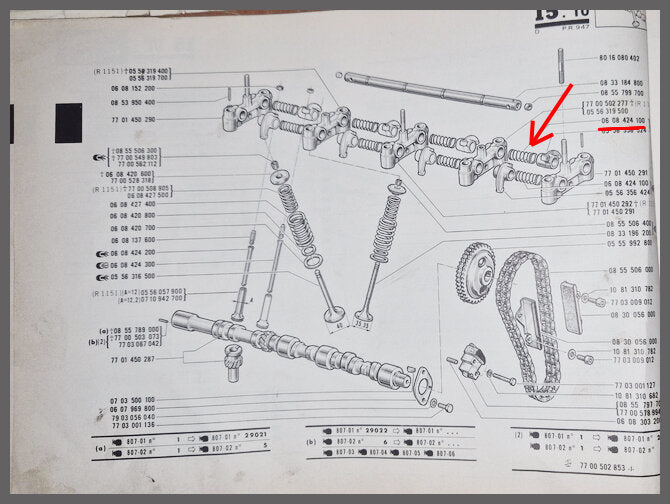Ressort d'arbre à cames – Renault 16 TS-TX - Renault 12 Gordini - Renault 17 Gordini – OEM 0608424100