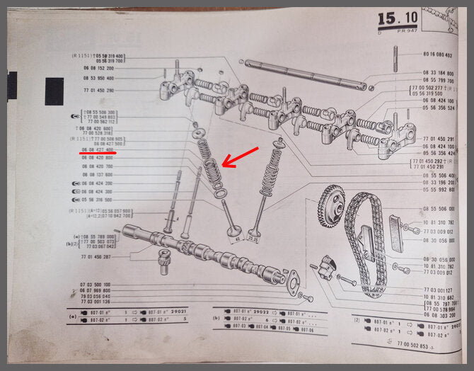 Grote klepveer – Renault 12 Gordini - Renault 16 TS-TX – OEM 0608427400