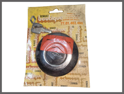 Bouchon de réservoir avec clé et logo – Renault 14 – OEM 7701402480 – NOS