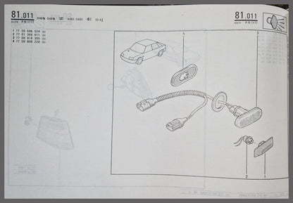 Jeu de connecteurs pour clignotants – Renault divers - Alpine – OEM 7701365611 – NOS
