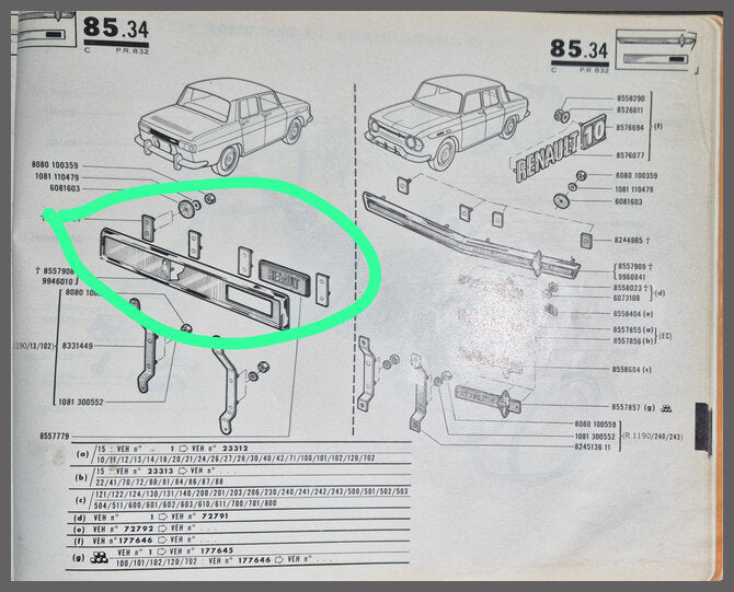 Sierstrip achterklep – Renault 10 – OEM 0994601000, 0855777900, 0824498400 – Used
