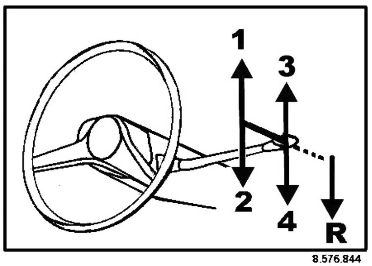 Transparent interior window car sticker with 4-speed gearshift diagram – Renault 16 – OEM 8576844