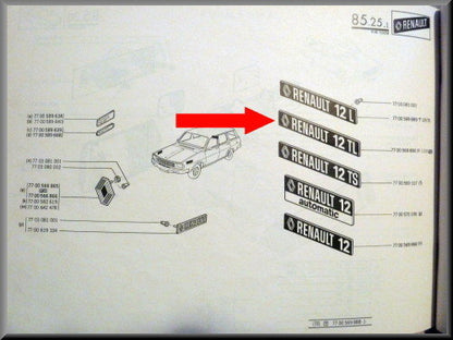 Emblème – Renault 12 TL – OEM 7700569890