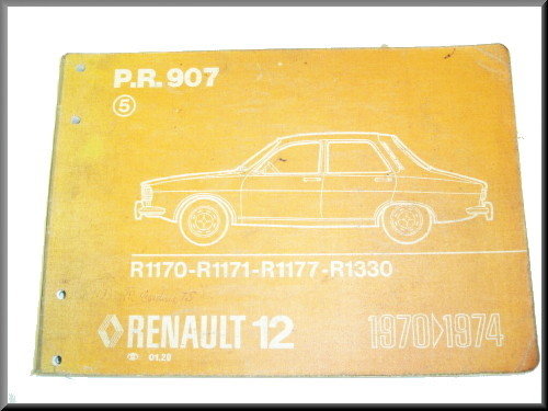 Onderdelenboek PR 907 uitgave 1 1969 R1170  – Renault 12 – Used
