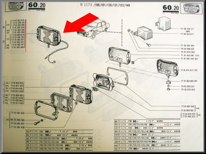 Verstraler – Renault 12 –  Renault 16 - Renault 5 - Renault diverse - OEM 7701365309
