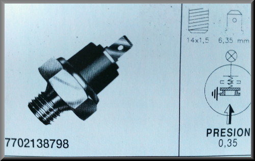 Oil pressure switch – Renault 12 – Renault 15 - Renault 17 - Renault 16 - OEM 7702138798