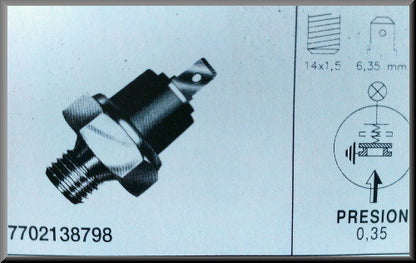 Oil pressure switch – Renault 12 – Renault 15 - Renault 17 - Renault 16 - OEM 7702138798