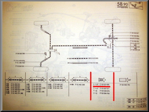 Remleiding wartel – Renault 12 – Renault 16 - Renault 4 - OEM 7700523490
