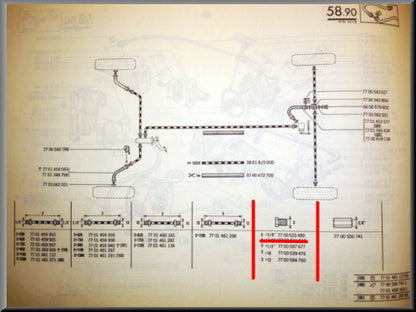 Remleiding wartel – Renault 12 – Renault 16 - Renault 4 - OEM 7700523490