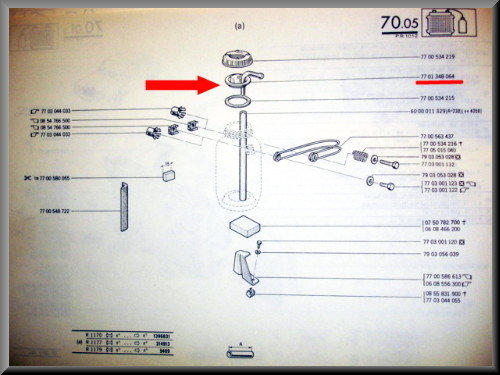 Soupape de surpression avec joint torique – Renault 12 – Renault 16 – Renault 4 – Renault divers – OEM 7701348064