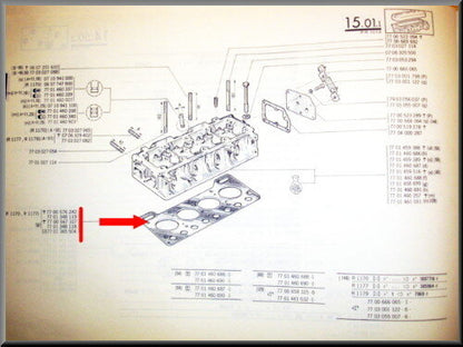 Joint de culasse – Renault 12 – Renault 15 - Renault 5 - OEM 7701348119