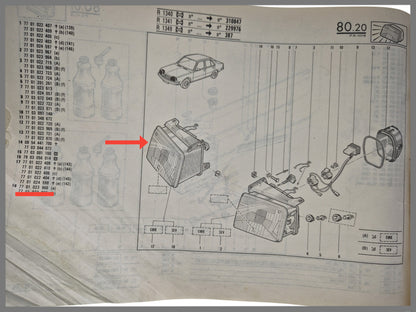 Headlight right - Renault 18 - OEM 7701023966