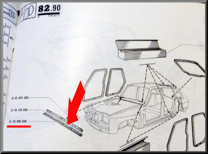 Paravan / motorkap rubber – Renault 16 – OEM 0428590000
