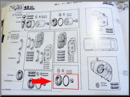Remklauw revisie set 48mm – Renault 16 (1150) – OEM 0855696300