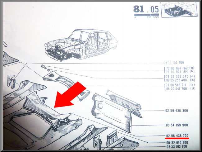 Balk voorzijde – Renault 16 – OEM 0256438700
