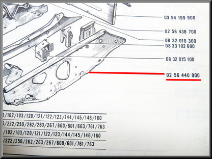Plaque châssis gauche – Renault 16 – OEM 0256440900