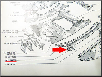 Beam reinforcement bush stabilization rod front left – Renault 16 – OEM 0428644500