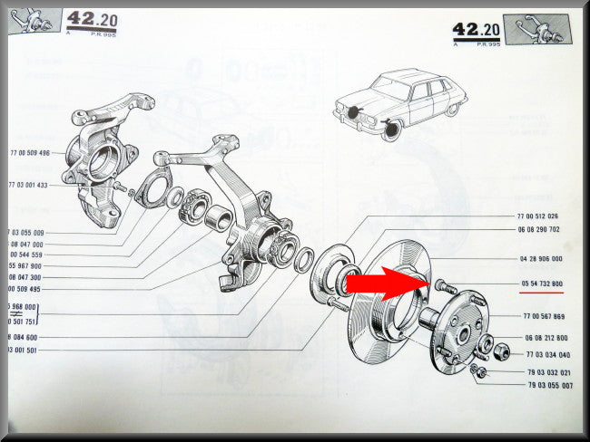 Wielbout voorzijde – Renault 16 – OEM 0554732800 / 0556059500