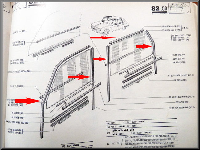 Window runner rubber – Renault 16 – OEM 0760704800