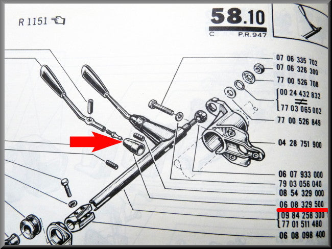 Rubber for the gear lever (interior).