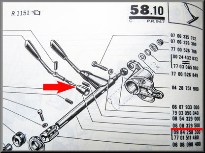 Rubber for the gear lever (interior).