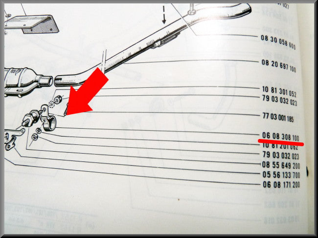 Uitlaatklem – Renault 16 TL, L – OEM 0608308100 / 0608170500