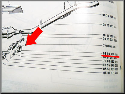 Uitlaatklem – Renault 16 TL, L – OEM 0608308100 / 0608170500