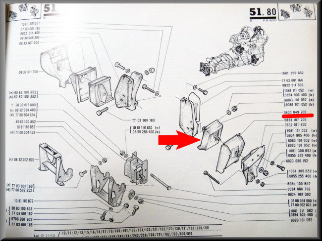 Motorsteun links – Renault 16 – OEM 0830049200