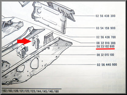 Balkversteviging subframe links – Renault 16 – OEM 0833102600