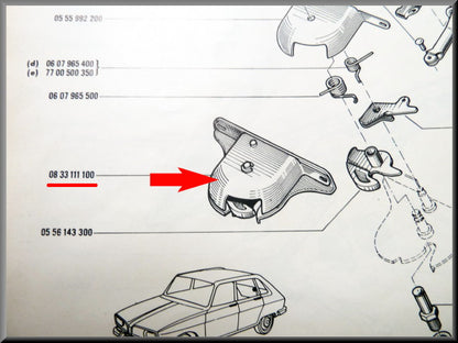 Serrure de coffre – Renault 16 – OEM 0833111100