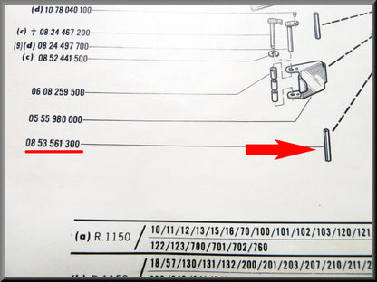 Scharnierpen deuren – Renault 16 – OEM 0853561300