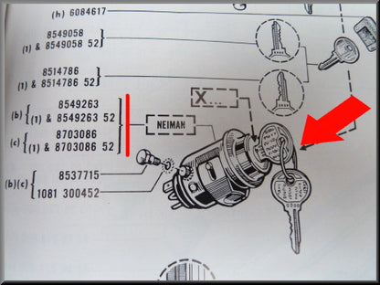 Contacteur de démarrage – Renault 16 (1967 - 1973) – OEM 0854926300 – Occasion
