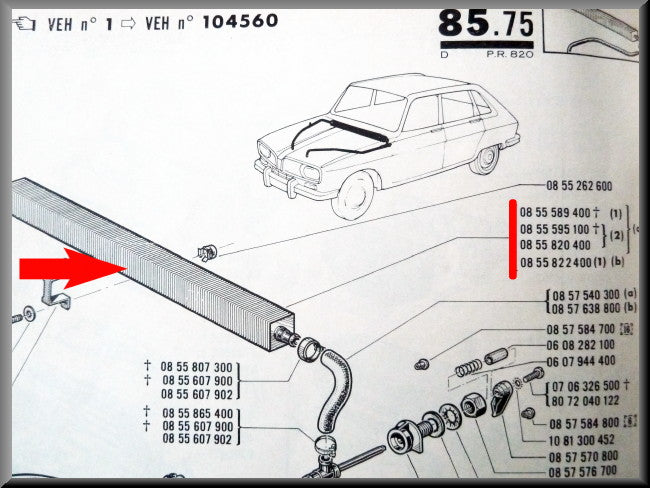 Heater core – Renault 16 L-TS (1150-1151) – OEM 0855589400